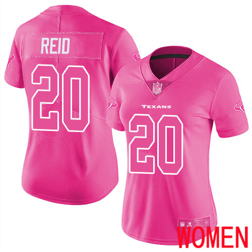 Houston Texans Limited Pink Women Justin Reid Jersey NFL Football #20 Rush Fashion->youth nfl jersey->Youth Jersey